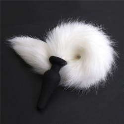 Silicone Anal Plug With Red Fox Tail