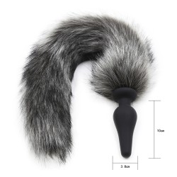 Silicone Anal Plug With Red Fox Tail