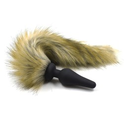 Silicone Anal Plug With Red Fox Tail