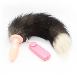 Faux Fur Fox Tail Vibration Jelly Butt Plug