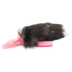 Faux Fur Fox Tail Vibration Jelly Butt Plug