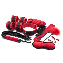 black and red bondage kit 9 pcs