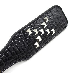 Alligator Sheepski Paddle With Chrome Button