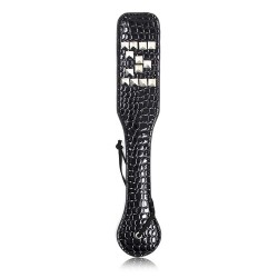 Alligator Sheepski Paddle With Chrome Button