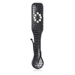 Alligator Sheepski Paddle With Chrome Button