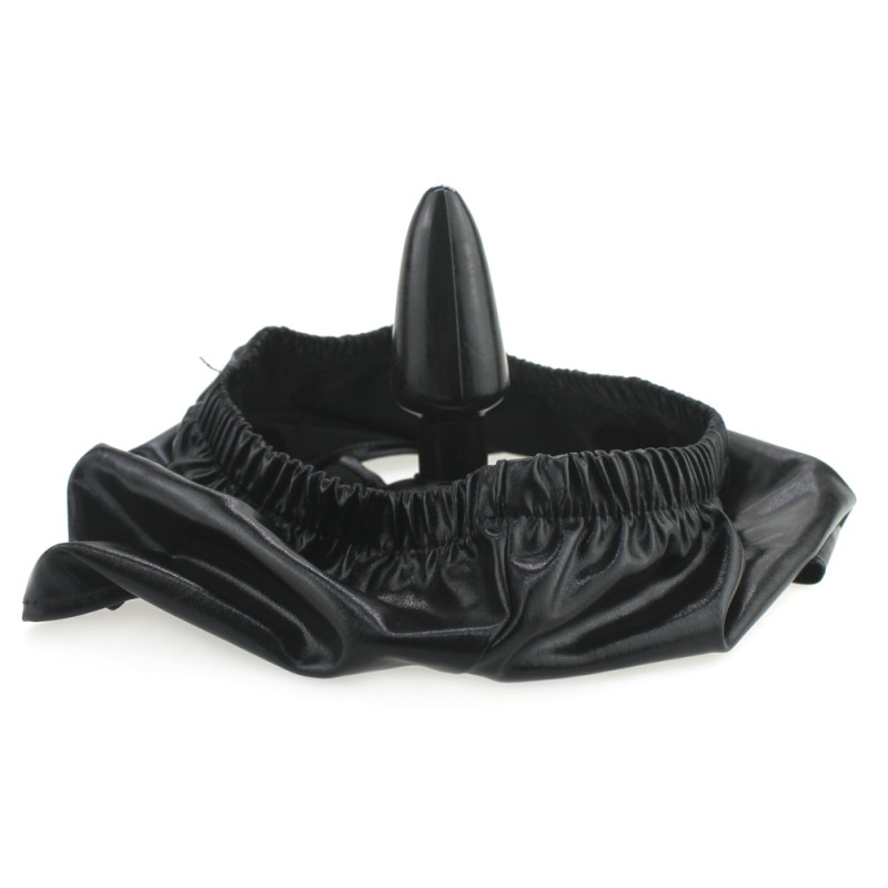 Faux Leather Latex Masturbation Anal Plug Panties