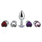 Heart Jeweled Stainless Steel Butt Plug - Silver