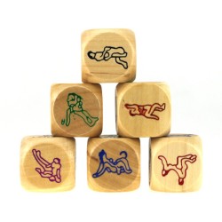 Six Sex Positions Wood Dice