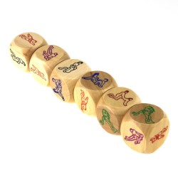 Six Sex Positions Wood Dice