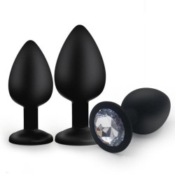 Geisha Ball Silicone Butt Plug with Diamond