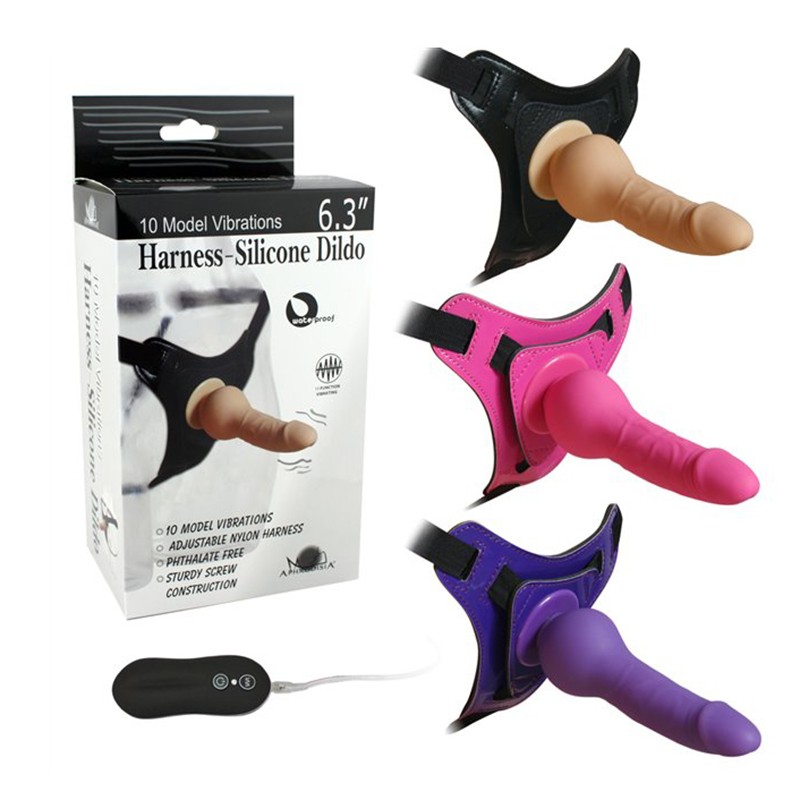 Harness Silicone Dildo With 10 Model Vibrations