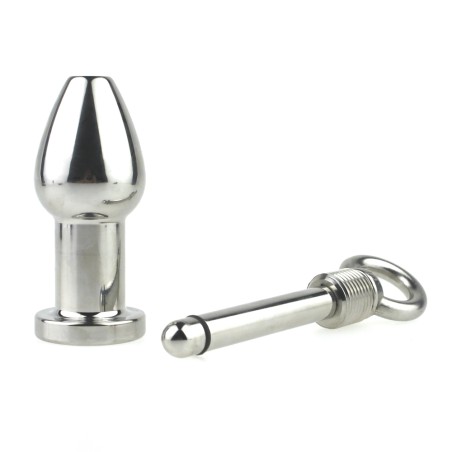 Silver Tunnel Plug with Removable Core