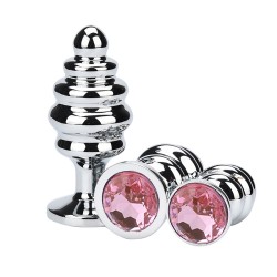 Thread  Metal Plated Jeweled Butt Plug