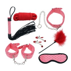 Purple Plush Bondage Kit - 7 Pcs