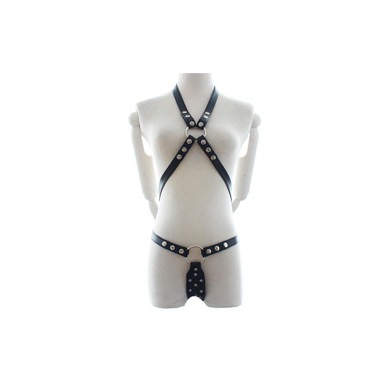 Power  Body Harness With Chastity Belt