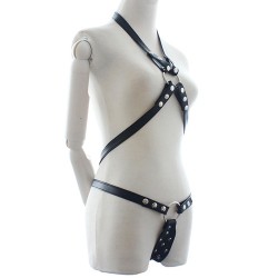 Power  Body Harness With Chastity Belt