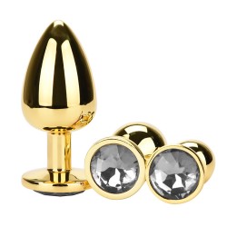 Golden Anal Plug With Diamond