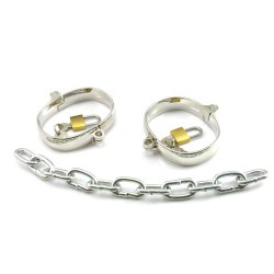 Unisex Luxury Dungeon Irons Cuffs With Chain