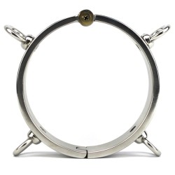 Thick Iron Locking Collar With 4 Ring For Male And Female