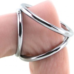 Triple Chrome Cock and Ball Ring