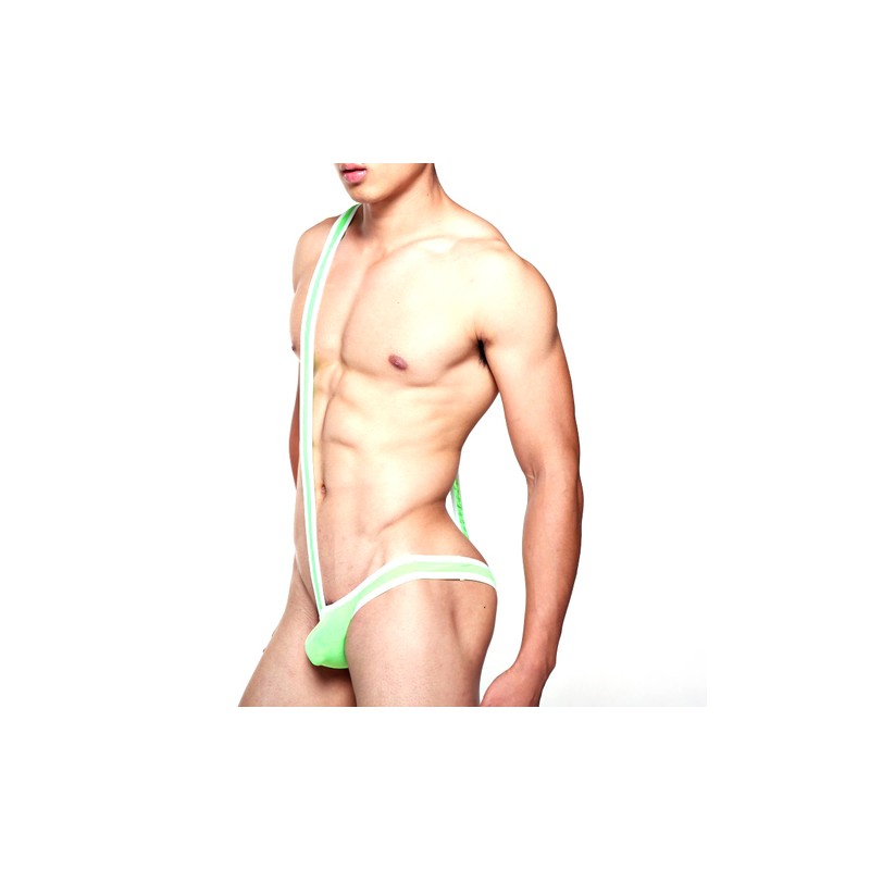 Men's One Side Stretch Bodysuit Mankini Thong