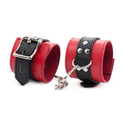 deluxe red black locking cuffs