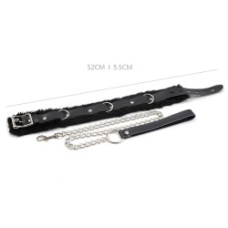 Fur Lined Bondage Slave Collar