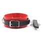 Leather Locking Red/Black  Fetish Collar