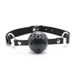 Pin Buckle Breathable O Ring Black Strap Ball Gag