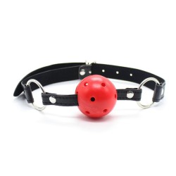 Pin Buckle Breathable O Ring Black Strap Ball Gag