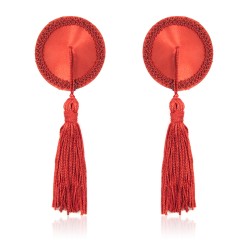 Satin Lace Nipple Covers With Tassels