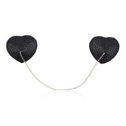 heart shaped black nipple covers with stones