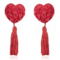 Satin Rose Heart Nipple Pasties With Tassel