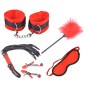 Black And Red Downy Fetish Play Kit - 5 Pcs