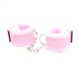 Pink Nylon Belt Fur Lined Cuffs