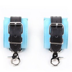 Black And Blue Pin Buckle Bondage Cuffs