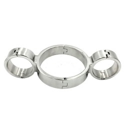 Heavy Duty Neck-Wrist Siamese Handcuffs