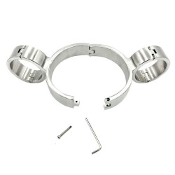 Heavy Duty Neck-Wrist Siamese Handcuffs