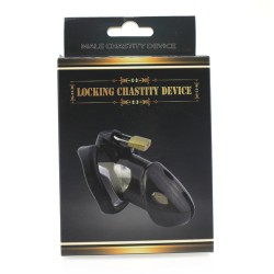 Rikers Locking Chastity Device - Black