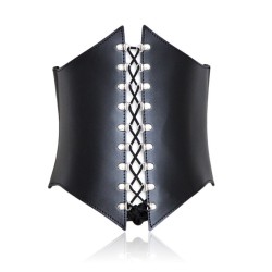 Leather Buckle Strap Waspie Corset