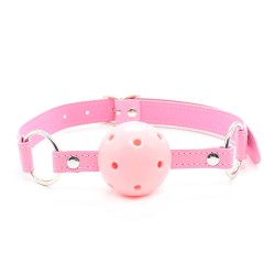 pin buckle breathable o ring pink strap ball gag