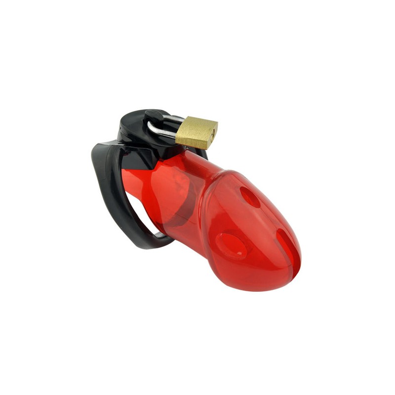 Rikers Locking Chastity Device - Red