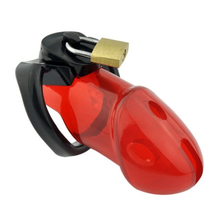 Rikers Locking Chastity Device - Red