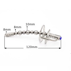 Jewel End Multi-Ball Steel Penis Plug