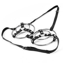 Female Fetish Metal Ring Bra