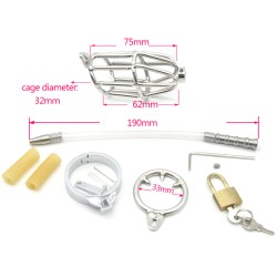 Boundage Chastity Cock Cage Urethral Tube