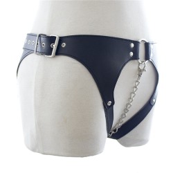 Leather &amp; BDSM Thong with Chain