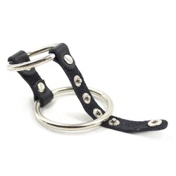 Strap and Steel Cock Ring and Ball Divider