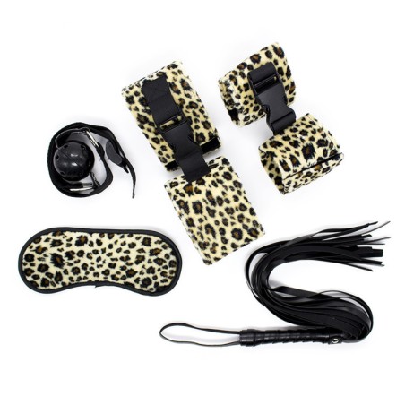 Leopard Print Soft Restraint Kit - 5 Piece