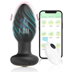 Threaded Anal Butt Plug with App Control